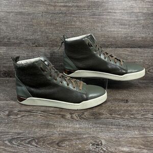 Diesel Shoes Men's US 13 EU 47 Green High Top Leather Sneakers Lace Up Casual